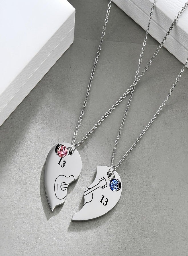 Lezmoii Friendship Necklace Gifts Matching Taylor Guitar Heart Pendant Best Friend Necklace BFF Necklace for 2 Women - Image 5